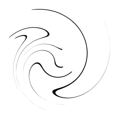 Sarmal, girdap, dönme, volta elementi. Girdap, kasırga etkisi. Dairesel, dairesel dönüş çizgileri - stok vektör illüstrasyonu, klip- sanat grafikleri