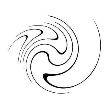 Sarmal, girdap, dönme, volta elementi. Girdap, kasırga etkisi. Dairesel, dairesel dönüş çizgileri - stok vektör illüstrasyonu, klip- sanat grafikleri