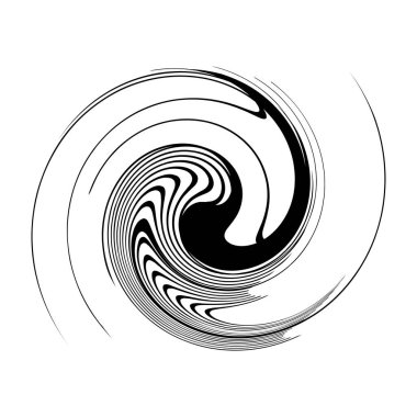 Sarmal, girdap, dönme, volta elementi. Girdap, kasırga etkisi. Dairesel, dairesel dönüş çizgileri - stok vektör illüstrasyonu, klip- sanat grafikleri