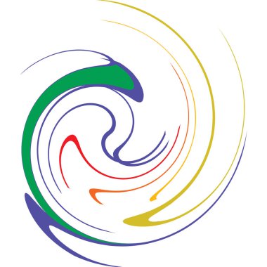 Sarmal, girdap, dönme, volta elementi. Girdap, kasırga etkisi. Dairesel, dairesel dönüş çizgileri - stok vektör illüstrasyonu, klip- sanat grafikleri