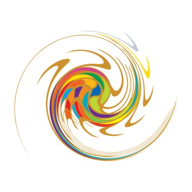 Sarmal, girdap, dönme, volta elementi. Girdap, kasırga etkisi. Dairesel, dairesel dönüş çizgileri - stok vektör illüstrasyonu, klip- sanat grafikleri