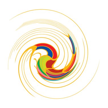 Sarmal, girdap, dönme, volta elementi. Girdap, kasırga etkisi. Dairesel, dairesel dönüş çizgileri - stok vektör illüstrasyonu, klip- sanat grafikleri