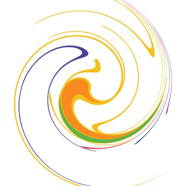 Sarmal, girdap, dönme, volta elementi. Girdap, kasırga etkisi. Dairesel, dairesel dönüş çizgileri - stok vektör illüstrasyonu, klip- sanat grafikleri