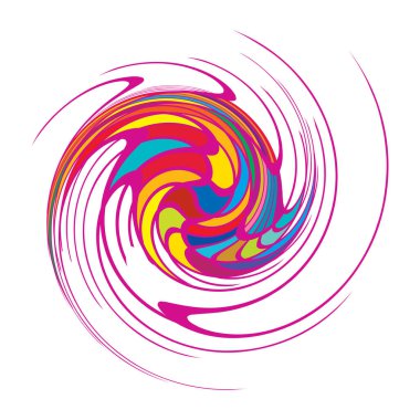 Sarmal, girdap, dönme, volta elementi. Girdap, kasırga etkisi. Dairesel, dairesel dönüş çizgileri - stok vektör illüstrasyonu, klip- sanat grafikleri