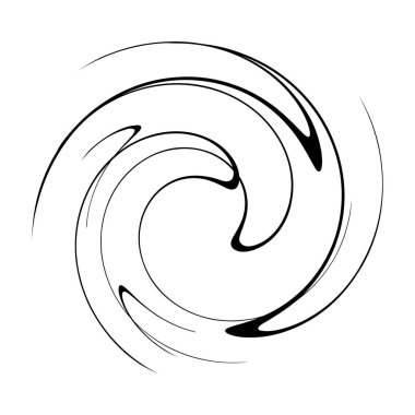 Sarmal, girdap, dönme, volta elementi. Girdap, kasırga etkisi. Dairesel, dairesel dönüş çizgileri - stok vektör illüstrasyonu, klip- sanat grafikleri