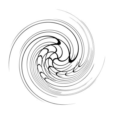 Sarmal, girdap, dönme, volta elementi. Girdap, kasırga etkisi. Dairesel, dairesel dönüş çizgileri - stok vektör illüstrasyonu, klip- sanat grafikleri