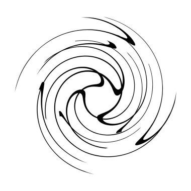 Sarmal, girdap, dönme, volta elementi. Girdap, kasırga etkisi. Dairesel, dairesel dönüş çizgileri - stok vektör illüstrasyonu, klip- sanat grafikleri