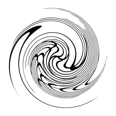 Sarmal, girdap, dönme, volta elementi. Girdap, kasırga etkisi. Dairesel, dairesel dönüş çizgileri - stok vektör illüstrasyonu, klip- sanat grafikleri