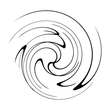 Sarmal, girdap, dönme, volta elementi. Girdap, kasırga etkisi. Dairesel, dairesel dönüş çizgileri - stok vektör illüstrasyonu, klip- sanat grafikleri