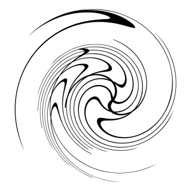 Sarmal, girdap, dönme, volta elementi. Girdap, kasırga etkisi. Dairesel, dairesel dönüş çizgileri - stok vektör illüstrasyonu, klip- sanat grafikleri