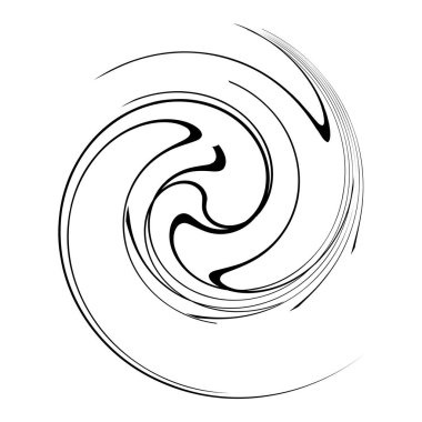 Sarmal, girdap, dönme, volta elementi. Girdap, kasırga etkisi. Dairesel, dairesel dönüş çizgileri - stok vektör illüstrasyonu, klip- sanat grafikleri