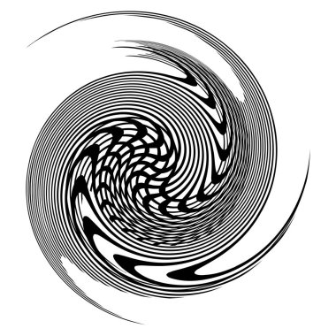 Sarmal, girdap, dönme, volta elementi. Girdap, kasırga etkisi. Dairesel, dairesel dönüş çizgileri - stok vektör illüstrasyonu, klip- sanat grafikleri