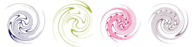  Sarmal, girdap, dönme, volta elementi. Girdap, kasırga etkisi. Dairesel, dairesel dönüş çizgileri - stok vektör illüstrasyonu, klip- sanat grafikleri