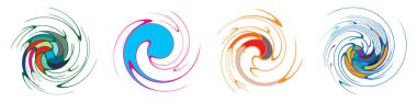  Sarmal, girdap, dönme, volta elementi. Girdap, kasırga etkisi. Dairesel, dairesel dönüş çizgileri - stok vektör illüstrasyonu, klip- sanat grafikleri
