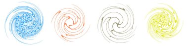 Sarmal, girdap, dönme, volta elementi. Girdap, kasırga etkisi. Dairesel, dairesel dönüş çizgileri - stok vektör illüstrasyonu, klip- sanat grafikleri