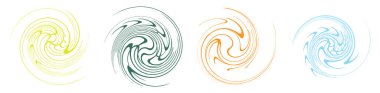  Sarmal, girdap, dönme, volta elementi. Girdap, kasırga etkisi. Dairesel, dairesel dönüş çizgileri - stok vektör illüstrasyonu, klip- sanat grafikleri
