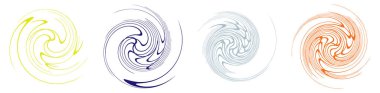 Sarmal, girdap, dönme, volta elementi. Girdap, kasırga etkisi. Dairesel, dairesel dönüş çizgileri - stok vektör illüstrasyonu, klip- sanat grafikleri