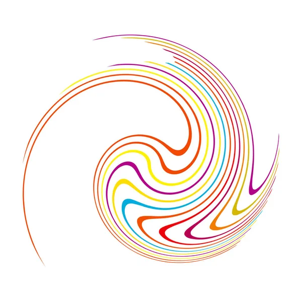 Espiral Remolino Giro Elemento Voluta Hidromasaje Efecto Torbellino Líneas Circulares — Vector de stock