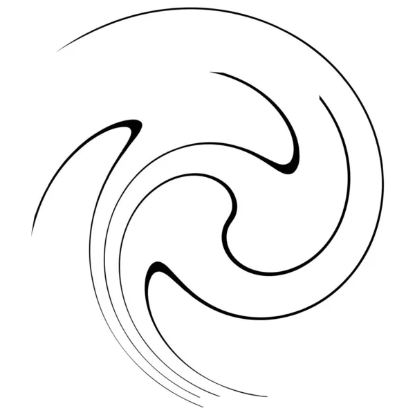 Spirale Wirbel Wirbel Flügelelement Whirlpool Wirbelwind Effekt Kreisförmige Radiale Linien — Stockvektor