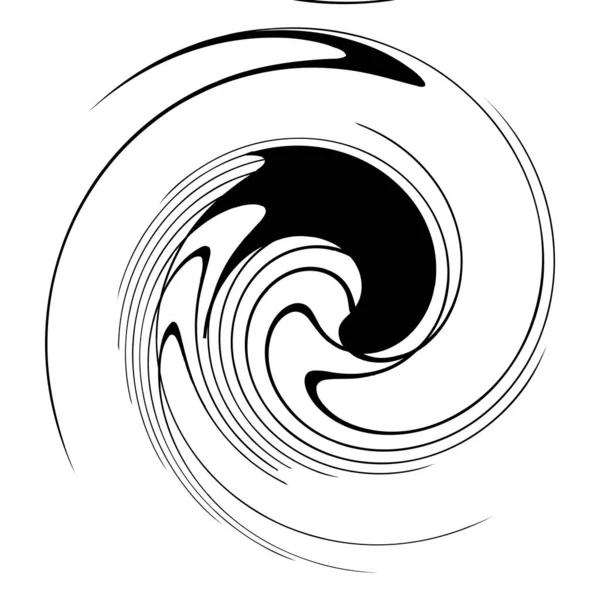 Spirale Vortice Vortice Elemento Voluto Whirlpool Effetto Vortice Linee Circolari — Vettoriale Stock