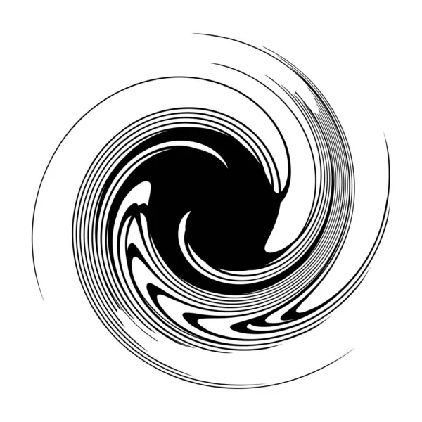 Espiral Remolino Giro Elemento Voluta Hidromasaje Efecto Torbellino Líneas Circulares — Vector de stock