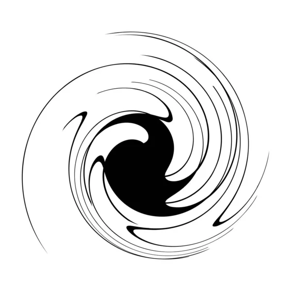 螺旋形的 螺旋形的 螺旋形的 卷曲的 体积的元素 旋风效应 圆形径向线 带有旋转线的线 线矢量图解 剪贴画 — 图库矢量图片