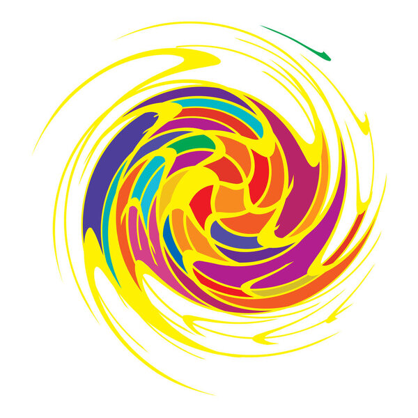 Spiral, swirl, twirl, volute element. Whirlpool, whirlwind effect. Circular, radial lines with rotation - stock vector illustration, clip-art graphics