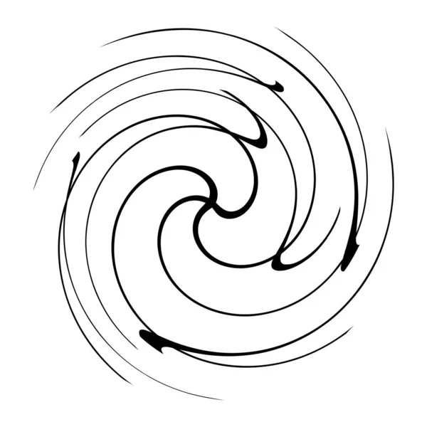 Spiral Swirl Twirl Volute Element Whirlpool Whirlwind Effect Circular Radial — Stock Vector