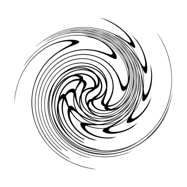 螺旋形的 螺旋形的 螺旋形的 卷曲的 体积的元素 旋风效应 圆形径向线 带有旋转线的线 线矢量图解 剪贴画 — 图库矢量图片