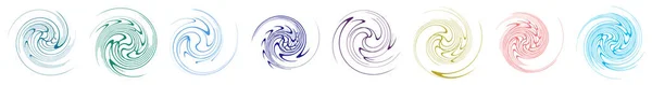 Espiral Remolino Giro Elemento Voluta Hidromasaje Efecto Torbellino Líneas Circulares — Vector de stock