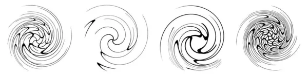 Espiral Remolino Giro Elemento Voluta Hidromasaje Efecto Torbellino Líneas Circulares — Vector de stock