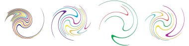  Sarmal, girdap, dönme, volta elementi. Girdap, kasırga etkisi. Dairesel, dairesel dönüş çizgileri - stok vektör illüstrasyonu, klip- sanat grafikleri