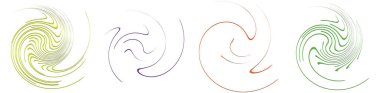  Sarmal, girdap, dönme, volta elementi. Girdap, kasırga etkisi. Dairesel, dairesel dönüş çizgileri - stok vektör illüstrasyonu, klip- sanat grafikleri