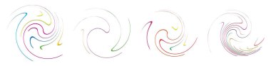 Sarmal, girdap, dönme, volta elementi. Girdap, kasırga etkisi. Dairesel, dairesel dönüş çizgileri - stok vektör illüstrasyonu, klip- sanat grafikleri