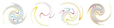  Sarmal, girdap, dönme, volta elementi. Girdap, kasırga etkisi. Dairesel, dairesel dönüş çizgileri - stok vektör illüstrasyonu, klip- sanat grafikleri