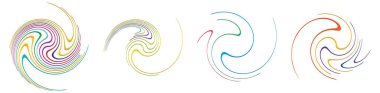 Sarmal, girdap, dönme, volta elementi. Girdap, kasırga etkisi. Dairesel, dairesel dönüş çizgileri - stok vektör illüstrasyonu, klip- sanat grafikleri