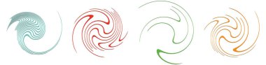  Sarmal, girdap, dönme, volta elementi. Girdap, kasırga etkisi. Dairesel, dairesel dönüş çizgileri - stok vektör illüstrasyonu, klip- sanat grafikleri