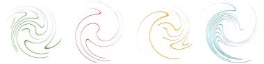  Sarmal, girdap, dönme, volta elementi. Girdap, kasırga etkisi. Dairesel, dairesel dönüş çizgileri - stok vektör illüstrasyonu, klip- sanat grafikleri