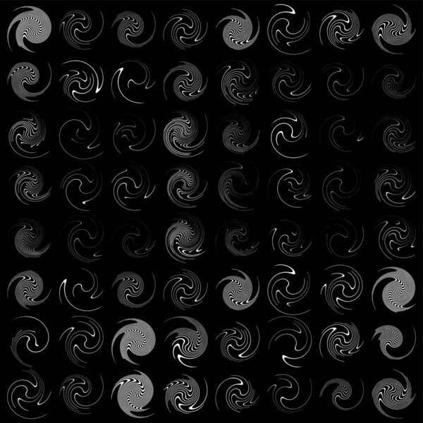  Spiral, swirl, twirl, volute element. Whirlpool, whirlwind effect. Circular, radial lines with rotation - stock vector illustration, clip-art graphics