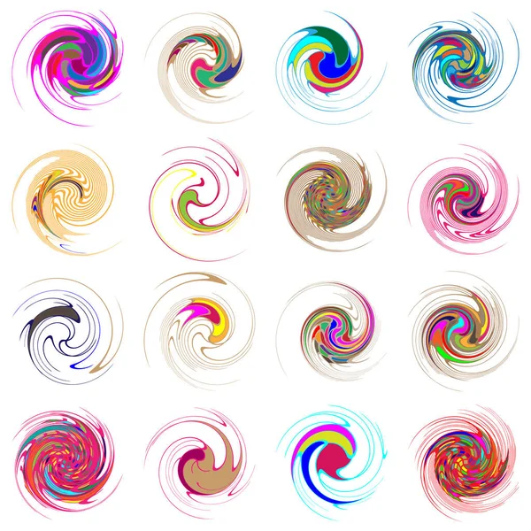 Spiral Swirl Twirl Volute Element Whirlpool Whirlwind Effect Circular Radial — Stock Vector