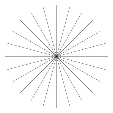 Radikal, yayılan çizgiler, çizgiler soyut dairesel elementler. Işınlar, ışınlar, yıldız patlamaları, güneş patlaması elementleri. Birleşme, birleşme, yayılma çizgileri