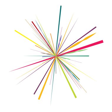 Radikal, yayılan çizgiler, çizgiler soyut dairesel elementler. Işınlar, ışınlar, yıldız patlamaları, güneş patlaması elementleri. Birleşme, birleşme, yayılma çizgileri