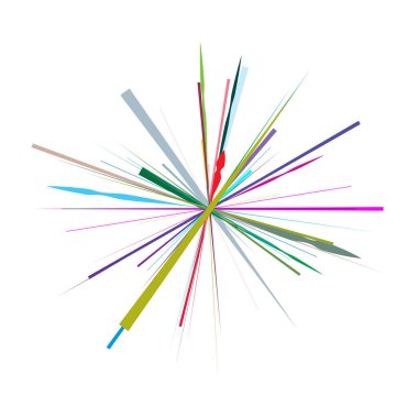 Radikal, yayılan çizgiler, çizgiler soyut dairesel elementler. Işınlar, ışınlar, yıldız patlamaları, güneş patlaması elementleri. Birleşme, birleşme, yayılma çizgileri