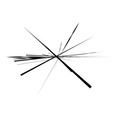 Radikal, yayılan çizgiler, çizgiler soyut dairesel elementler. Işınlar, ışınlar, yıldız patlamaları, güneş patlaması elementleri. Birleşme, birleşme, yayılma çizgileri