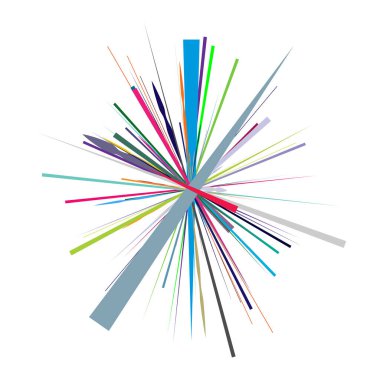 Radikal, yayılan çizgiler, çizgiler soyut dairesel elementler. Işınlar, ışınlar, yıldız patlamaları, güneş patlaması elementleri. Birleşme, birleşme, yayılma çizgileri