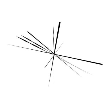 Radikal, yayılan çizgiler, çizgiler soyut dairesel elementler. Işınlar, ışınlar, yıldız patlamaları, güneş patlaması elementleri. Birleşme, birleşme, yayılma çizgileri