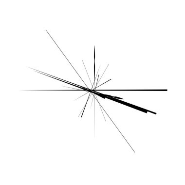 Radikal, yayılan çizgiler, çizgiler soyut dairesel elementler. Işınlar, ışınlar, yıldız patlamaları, güneş patlaması elementleri. Birleşme, birleşme, yayılma çizgileri