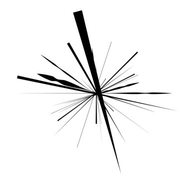 Radikal, yayılan çizgiler, çizgiler soyut dairesel elementler. Işınlar, ışınlar, yıldız patlamaları, güneş patlaması elementleri. Birleşme, birleşme, yayılma çizgileri