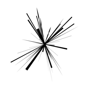 Radikal, yayılan çizgiler, çizgiler soyut dairesel elementler. Işınlar, ışınlar, yıldız patlamaları, güneş patlaması elementleri. Birleşme, birleşme, yayılma çizgileri