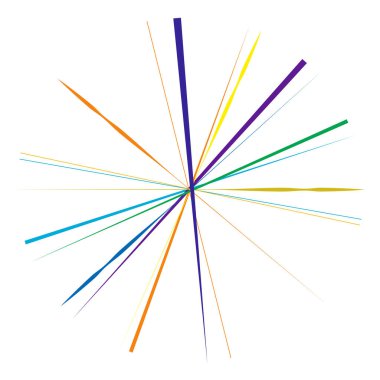 Radikal, yayılan çizgiler, çizgiler soyut dairesel elementler. Işınlar, ışınlar, yıldız patlamaları, güneş patlaması elementleri. Birleşme, birleşme, yayılma çizgileri